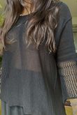 Made in Italy Cotton Blend Knit Top Black 
